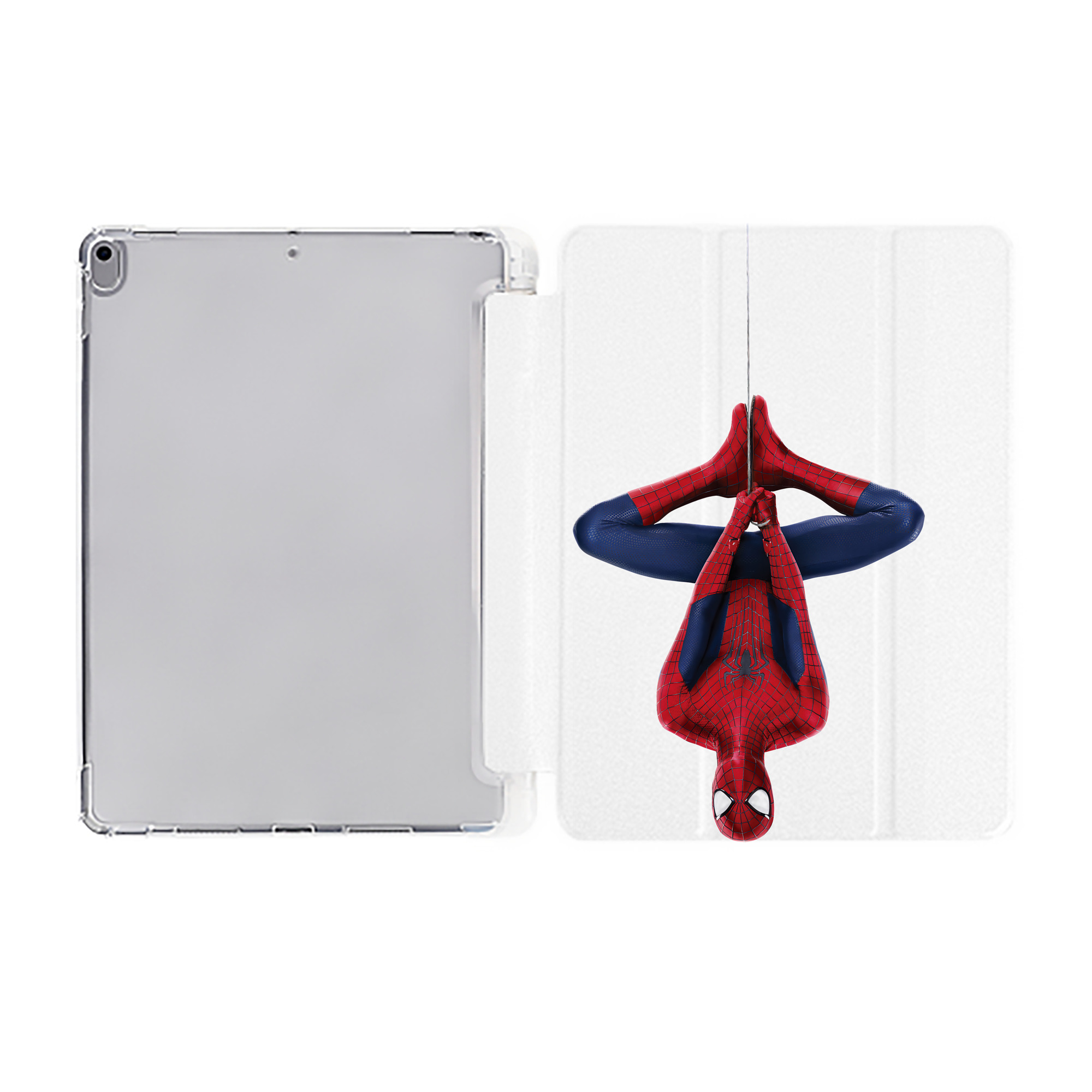 （画像用） Spider Man スパイダーマン IPad ケース ペン収納付き 三つ折りスタンド PUレザー×シリコン 対応機種9.5/10.5/10.9インチ